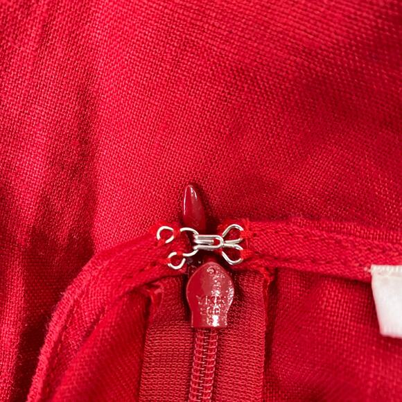 Reformation Mar Linen Dress Cherry - Picture 7 of 11